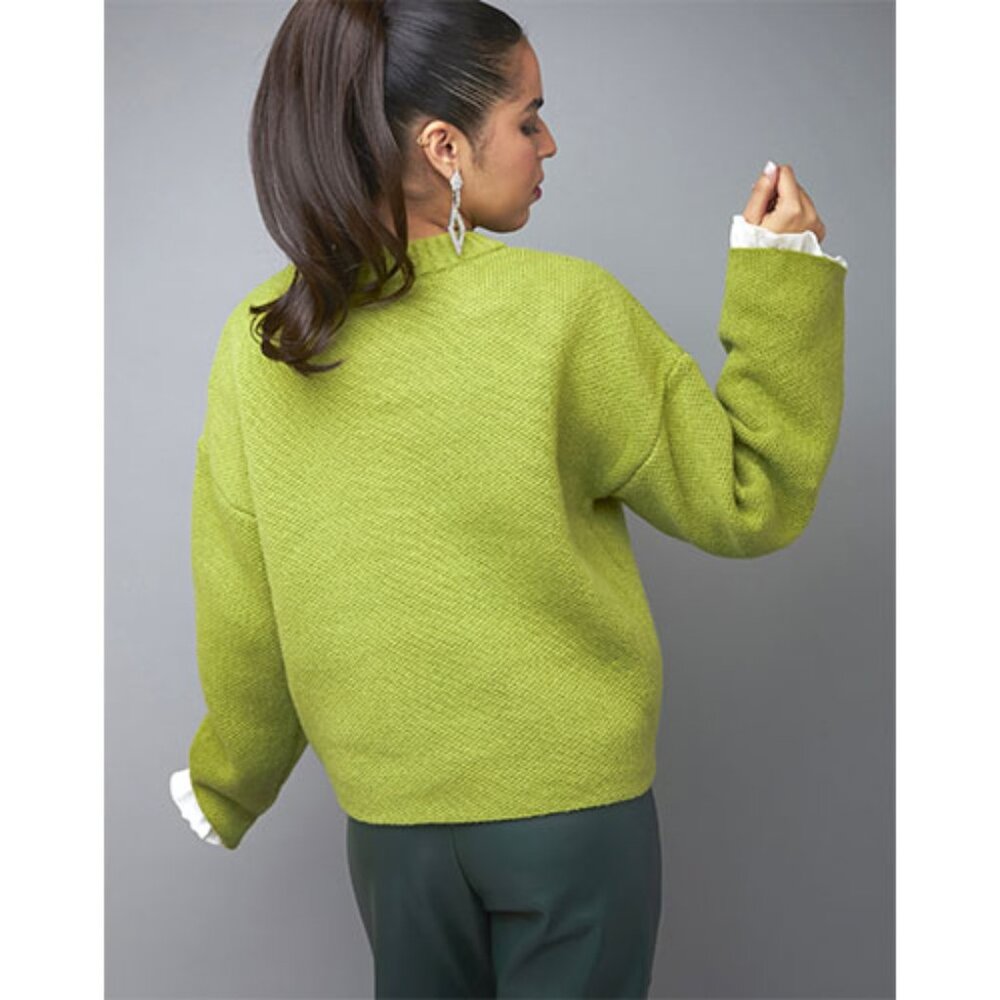 Green Crew Neck Knit Sweater - Picture 2 of 7